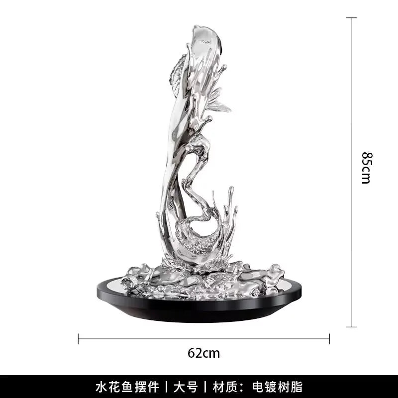 Wind And Water Rising Ornaments Abstract Art Statues Luxury Art Living Room Large Floor Standing Sculpture Office Decorations