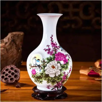 Jingdezhen Chinese Ceramic Vase Accessories Home Room Decoration Items Palace Ancient Countertop Flowerpot Porcelain Ornaments