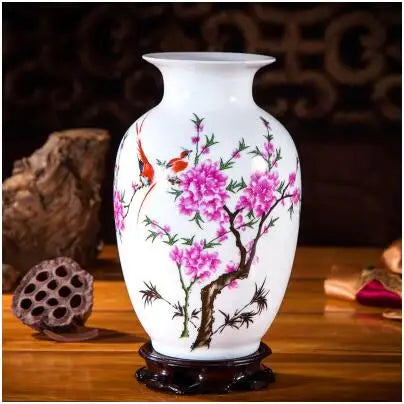 Jingdezhen Chinese Ceramic Vase Accessories Home Room Decoration Items Palace Ancient Countertop Flowerpot Porcelain Ornaments