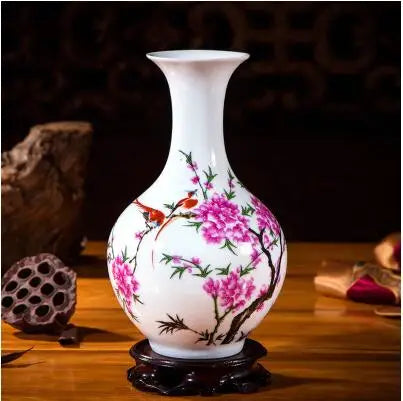 Jingdezhen Chinese Ceramic Vase Accessories Home Room Decoration Items Palace Ancient Countertop Flowerpot Porcelain Ornaments