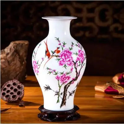 Jingdezhen Chinese Ceramic Vase Accessories Home Room Decoration Items Palace Ancient Countertop Flowerpot Porcelain Ornaments