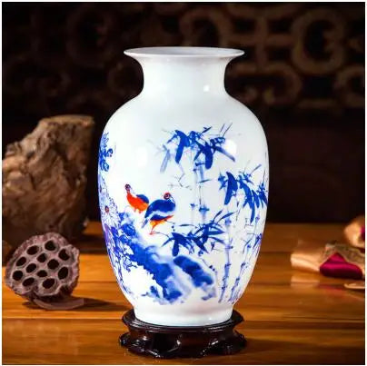 Jingdezhen Chinese Ceramic Vase Accessories Home Room Decoration Items Palace Ancient Countertop Flowerpot Porcelain Ornaments