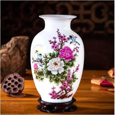 Jingdezhen Chinese Ceramic Vase Accessories Home Room Decoration Items Palace Ancient Countertop Flowerpot Porcelain Ornaments