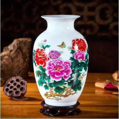 Jingdezhen Chinese Ceramic Vase Accessories Home Room Decoration Items Palace Ancient Countertop Flowerpot Porcelain Ornaments