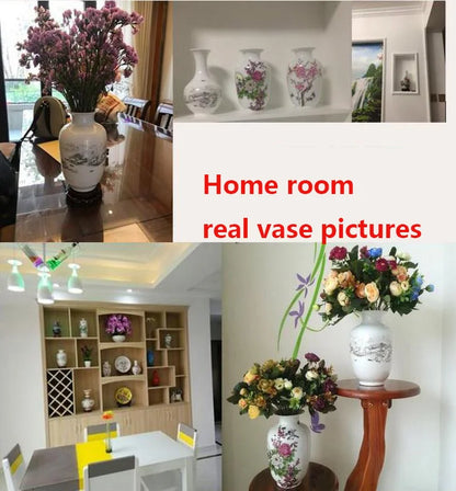 Jingdezhen Chinese Ceramic Vase Accessories Home Room Decoration Items Palace Ancient Countertop Flowerpot Porcelain Ornaments