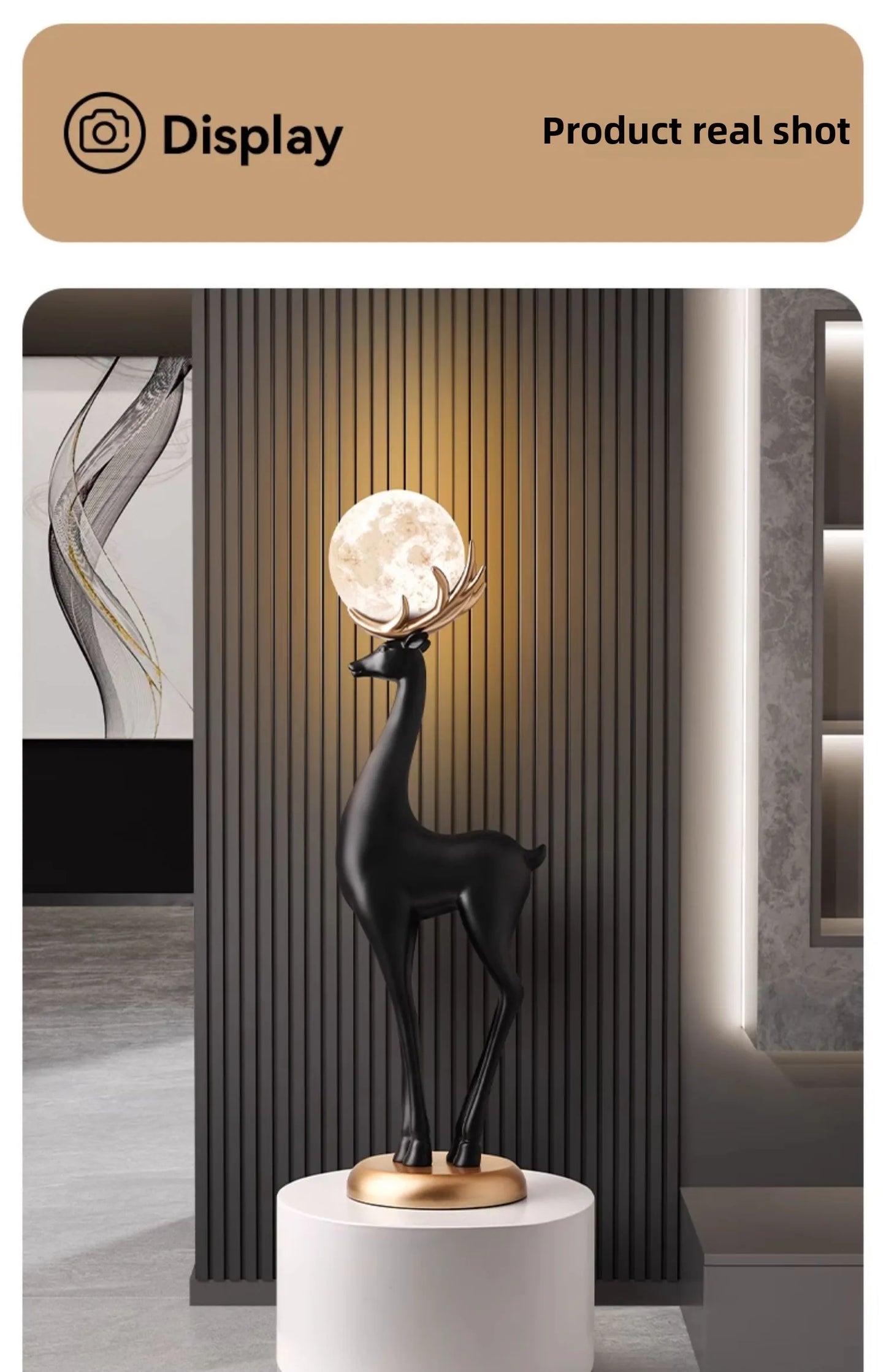 Home Decor Luminous Deer Statues Floor Decoration Living Room Animal Sculpture Ornaments Housewarming Gift Children's Room Decor