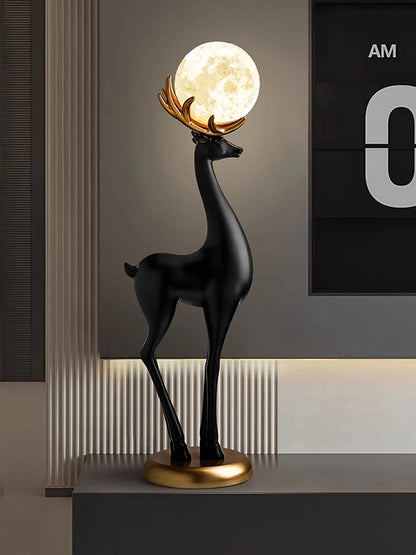 Home Decor Luminous Deer Statues Floor Decoration Living Room Animal Sculpture Ornaments Housewarming Gift Children's Room Decor
