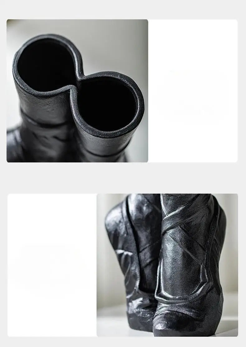 Ceramic Nordic Art Vase, Ballet Shoes Dancer Sculpture, Flower Vase, Room Flower Arrangement Crafts, Home Decoration Accessories