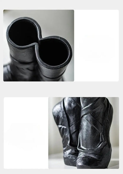 Ceramic Nordic Art Vase, Ballet Shoes Dancer Sculpture, Flower Vase, Room Flower Arrangement Crafts, Home Decoration Accessories