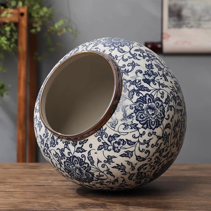 Jingdezhen-ceramic vase for home decoration, blue and white porcelain decoration