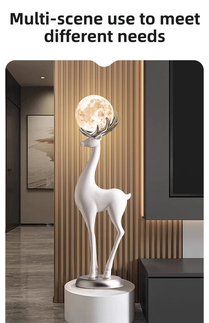 Home Decor Luminous Deer Statues Floor Decoration Living Room Animal Sculpture Ornaments Housewarming Gift Children's Room Decor