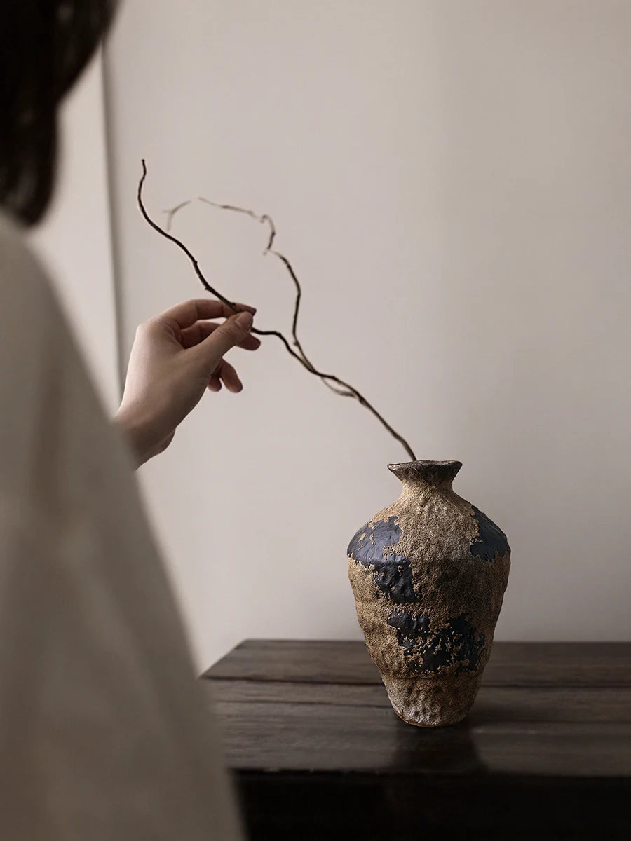 BHM Cerc Flower Vase Chic mat Sle Living Room Decorative Accories Dried Flower Holder Large Belly ape Home D...