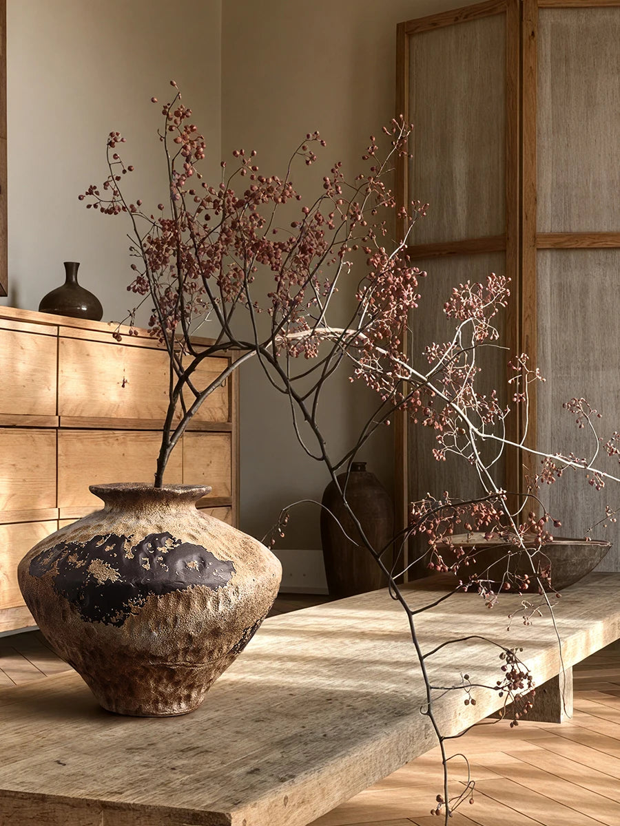 BHM Cerc Flower Vase Chic mat Sle Living Room Decorative Accories Dried Flower Holder Large Belly ape Home D...