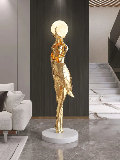 Home Decor Abstract Girl Statues Floor Decor Living Room Large Welcome Sculptures Artistic Ornaments Housewarming Gift Figurines