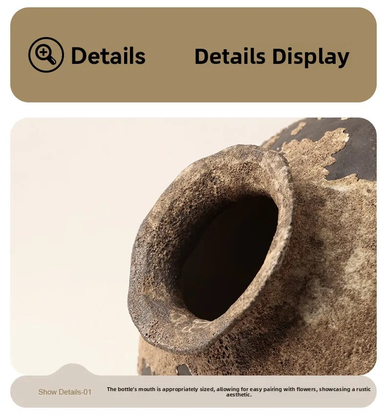 BHM Cerc Flower Vase Chic mat Sle Living Room Decorative Accories Dried Flower Holder Large Belly ape Home D...