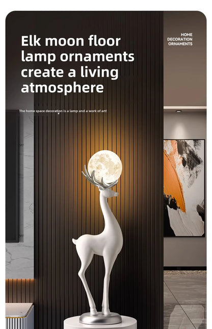Home Decor Luminous Deer Statues Floor Decoration Living Room Animal Sculpture Ornaments Housewarming Gift Children's Room Decor