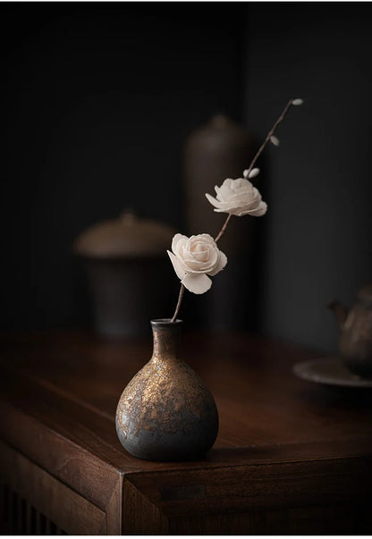 Creative Ceramic Dry Flower Vase, Flower Arrangement, Living Room, Coarse Pottery, Table Decoration, Vases for Flowers