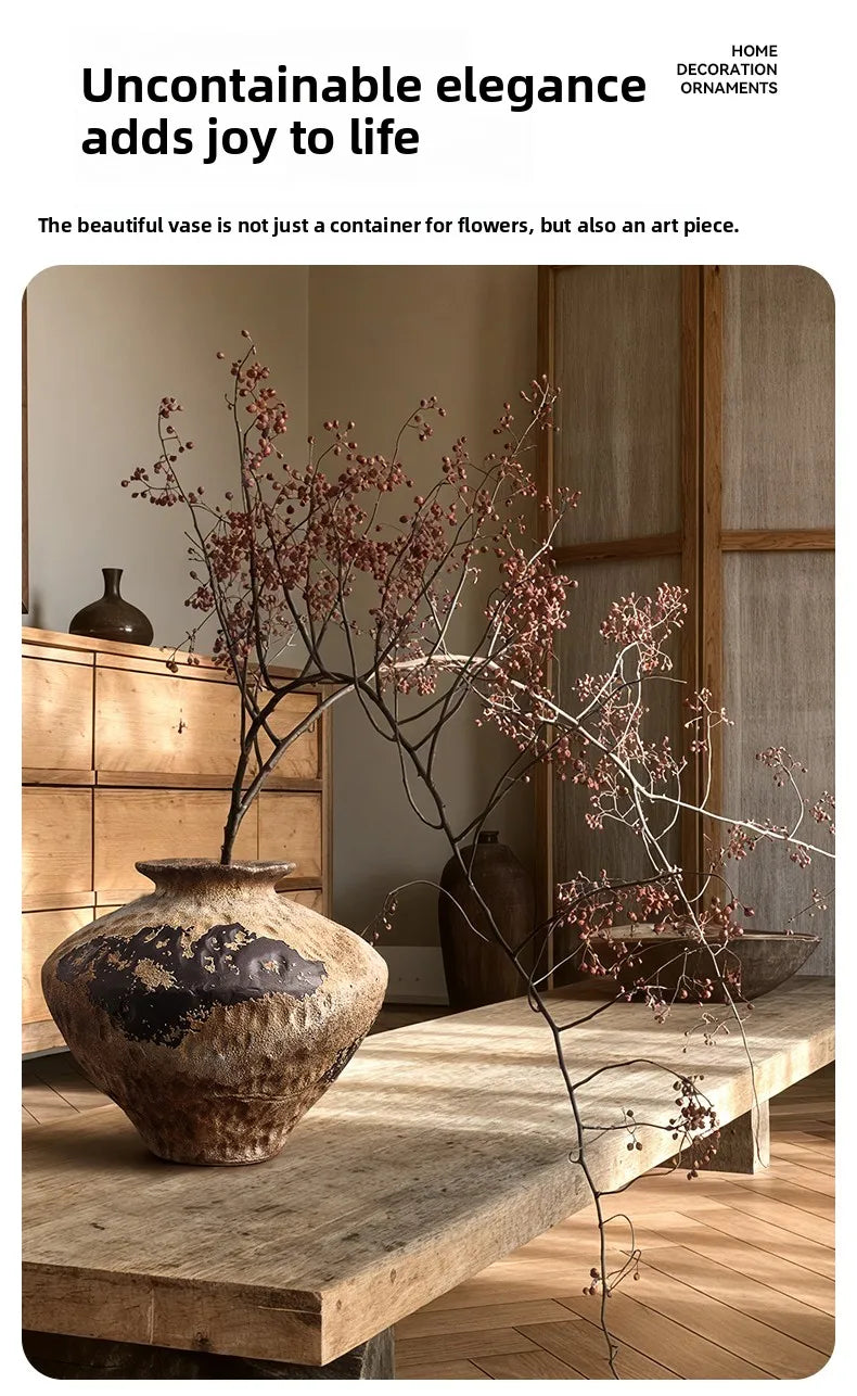 BHM Cerc Flower Vase Chic mat Sle Living Room Decorative Accories Dried Flower Holder Large Belly ape Home D...