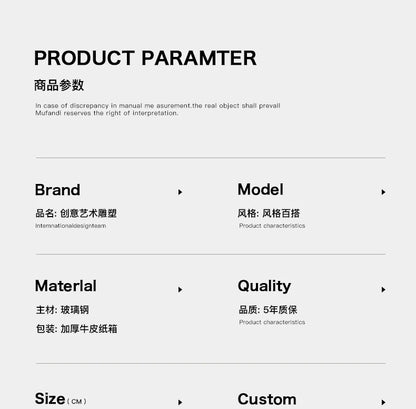 Home Decorations Modern Abstract Sculpture Ornaments Luxury Living Room Decor Accessories Handicrafts Floor Ceiling Art Decorati