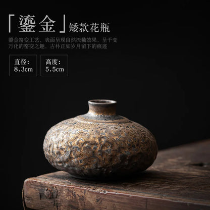 Creative Ceramic Dry Flower Vase, Flower Arrangement, Living Room, Coarse Pottery, Table Decoration, Vases for Flowers