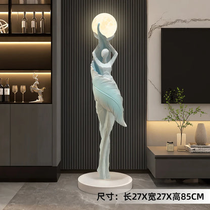 Home Decor Abstract Girl Statues Floor Decor Living Room Large Welcome Sculptures Artistic Ornaments Housewarming Gift Figurines