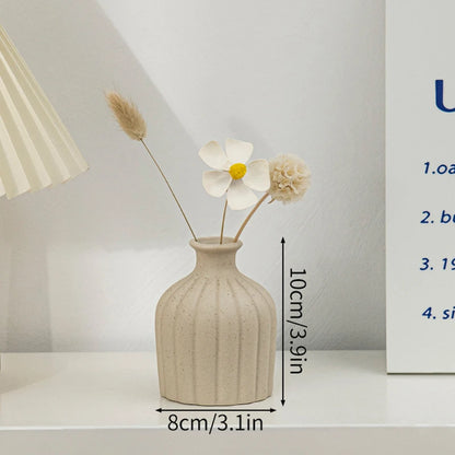 INS Ceramic Vase White Flower Pot Nordic Decorative Vase Dry Flower Vases for Home Living Room Desktop Decor ваза для цветов