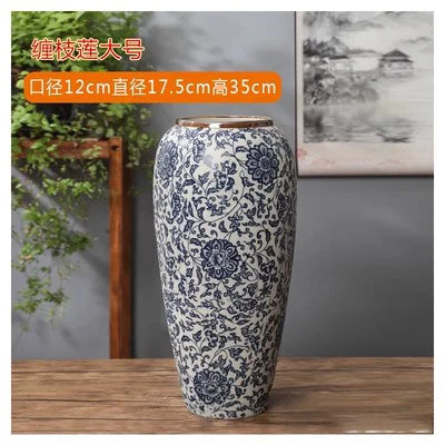 Jingdezhen-ceramic vase for home decoration, blue and white porcelain decoration