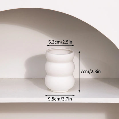 INS Ceramic Vase White Flower Pot Nordic Decorative Vase Dry Flower Vases for Home Living Room Desktop Decor ваза для цветов