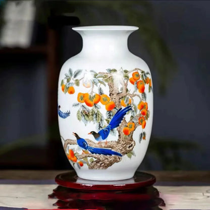 Jingdezhen Chinese Ceramic Vase Accessories Home Room Decoration Items Palace Ancient Countertop Flowerpot Porcelain Ornaments