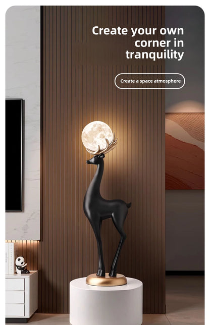 Home Decor Luminous Deer Statues Floor Decoration Living Room Animal Sculpture Ornaments Housewarming Gift Children's Room Decor
