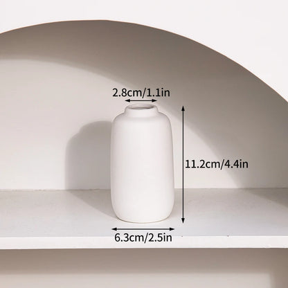 INS Ceramic Vase White Flower Pot Nordic Decorative Vase Dry Flower Vases for Home Living Room Desktop Decor ваза для цветов