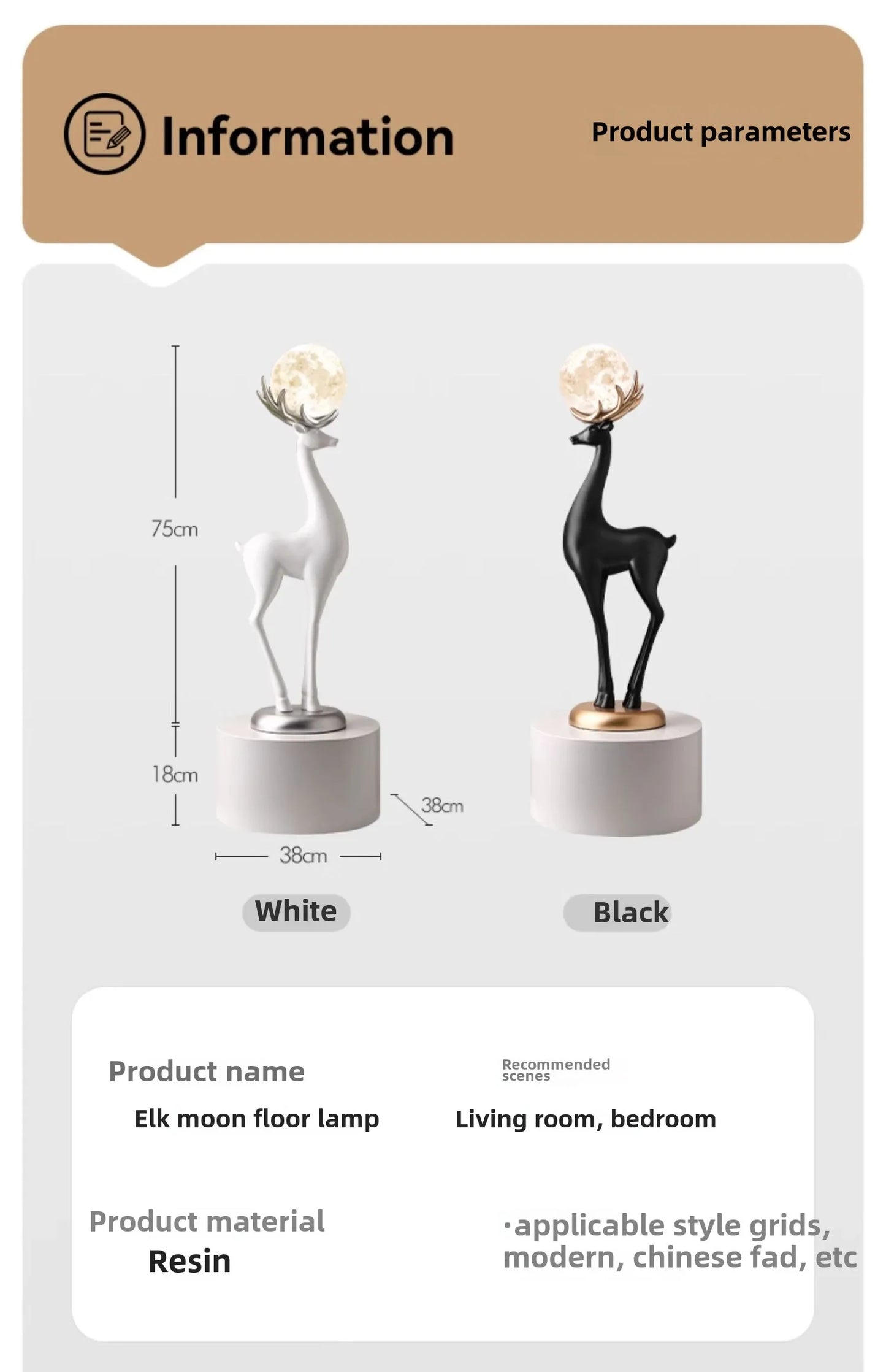 Home Decor Luminous Deer Statues Floor Decoration Living Room Animal Sculpture Ornaments Housewarming Gift Children's Room Decor