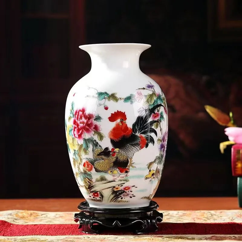 Jingdezhen Chinese Ceramic Vase Accessories Home Room Decoration Items Palace Ancient Countertop Flowerpot Porcelain Ornaments