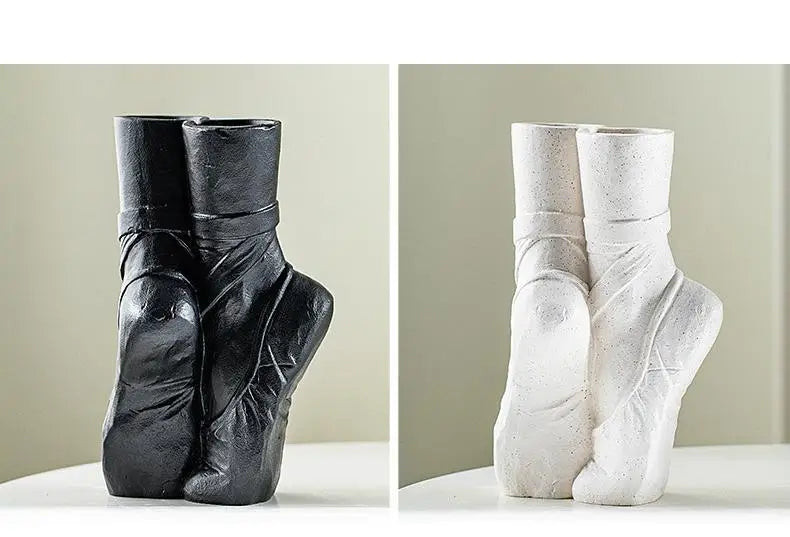 Ceramic Nordic Art Vase, Ballet Shoes Dancer Sculpture, Flower Vase, Room Flower Arrangement Crafts, Home Decoration Accessories