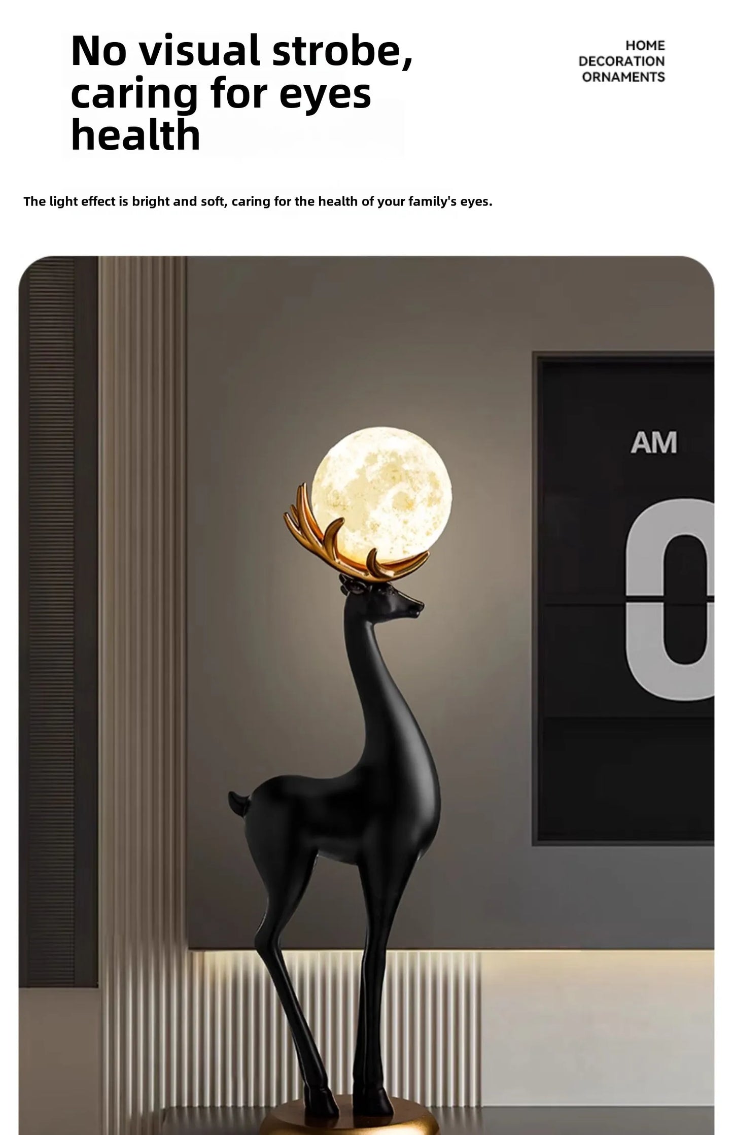Home Decor Luminous Deer Statues Floor Decoration Living Room Animal Sculpture Ornaments Housewarming Gift Children's Room Decor