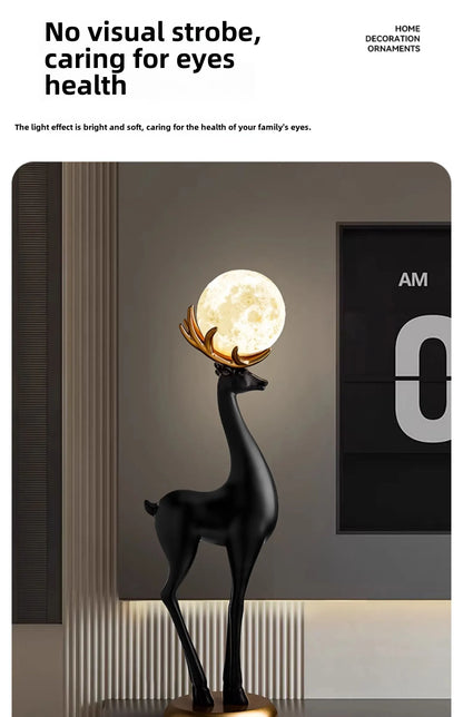 Home Decor Luminous Deer Statues Floor Decoration Living Room Animal Sculpture Ornaments Housewarming Gift Children's Room Decor
