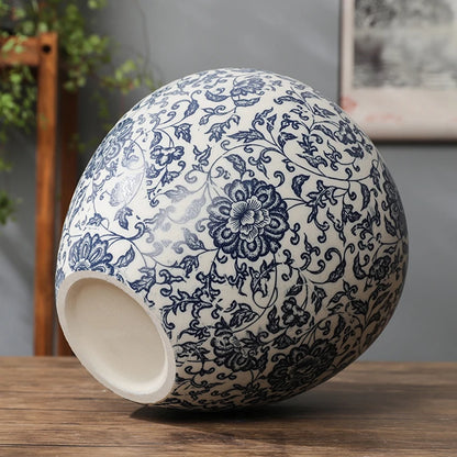 Jingdezhen-ceramic vase for home decoration, blue and white porcelain decoration