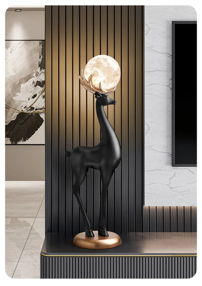 Home Decor Luminous Deer Statues Floor Decoration Living Room Animal Sculpture Ornaments Housewarming Gift Children's Room Decor