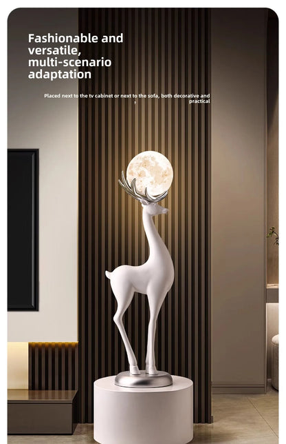 Home Decor Luminous Deer Statues Floor Decoration Living Room Animal Sculpture Ornaments Housewarming Gift Children's Room Decor