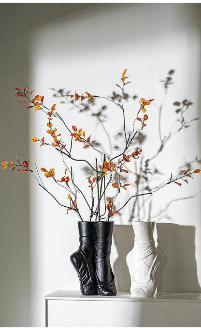 Ceramic Nordic Art Vase, Ballet Shoes Dancer Sculpture, Flower Vase, Room Flower Arrangement Crafts, Home Decoration Accessories