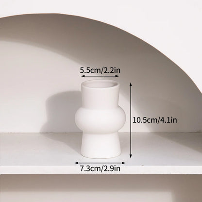 INS Ceramic Vase White Flower Pot Nordic Decorative Vase Dry Flower Vases for Home Living Room Desktop Decor ваза для цветов