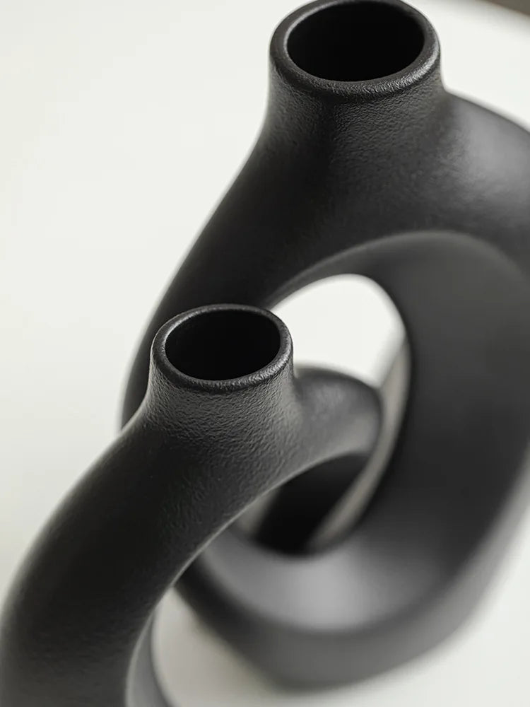 Hollow Cuddled Ceramic Vase, 2 for Modern Home Decoration