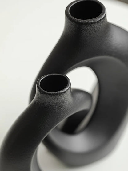 Hollow Cuddled Ceramic Vase, 2 for Modern Home Decoration