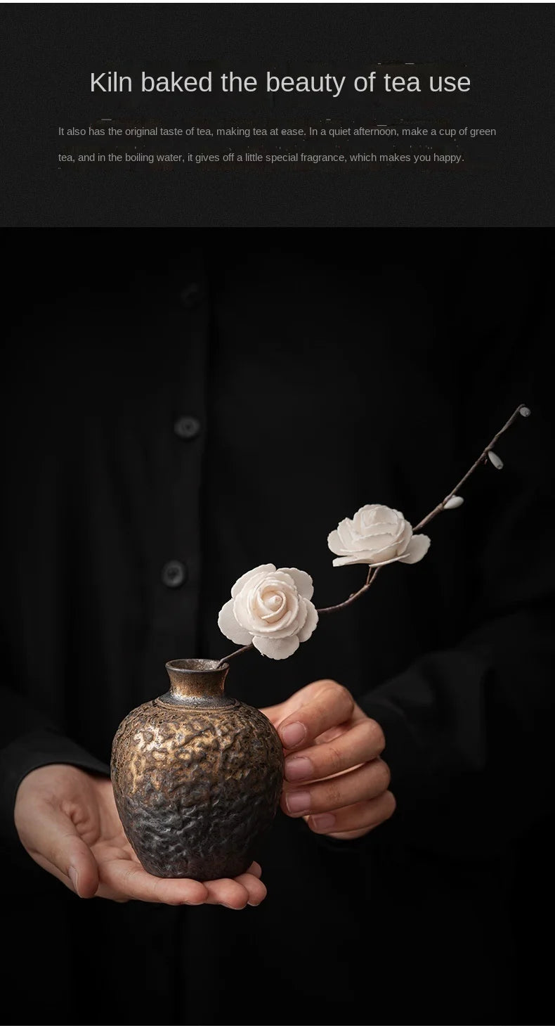 Creative Ceramic Dry Flower Vase, Flower Arrangement, Living Room, Coarse Pottery, Table Decoration, Vases for Flowers