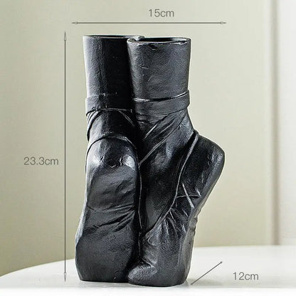 Ceramic Nordic Art Vase, Ballet Shoes Dancer Sculpture, Flower Vase, Room Flower Arrangement Crafts, Home Decoration Accessories