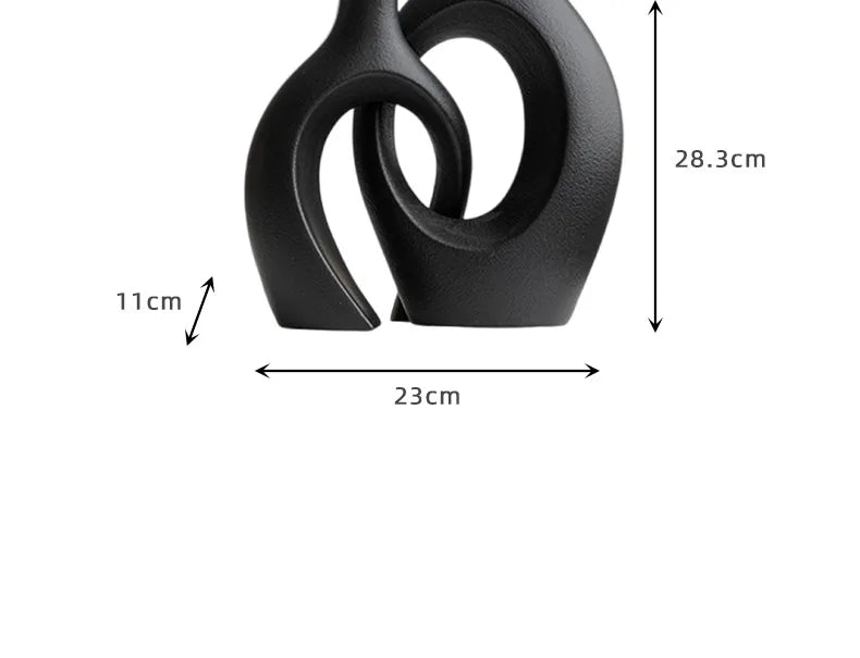 Hollow Cuddled Ceramic Vase, 2 for Modern Home Decoration